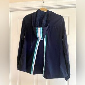 EUC Anatomie navy blue stripes zip up jacket size xs